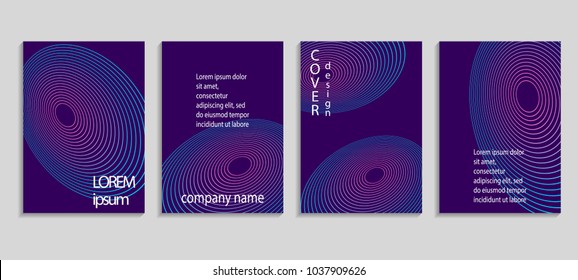 Minimal abstract vector cover design template. Future geometric gradient background. Vector templates for placards, banners, flyers, presentations and reports