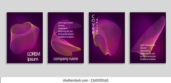 Minimal abstract vector cover design template. Future geometric gradient background. Vector templates for placards, banners, flyers, presentations and reports