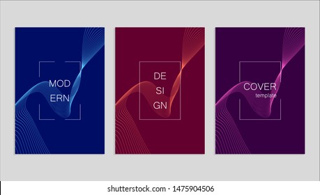 Minimal abstract vector cover design template. Future geometric gradient background. Vector templates for placards, banners, flyers, presentations and reports