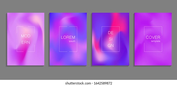 Minimal abstract vector fuid cover design template. Holography gradient background. Vector templates for placards, banners, flyers, presentations and reports