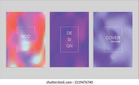 Minimal abstract vector fuid cover design template. Holography gradient background. Vector templates for placards, banners, flyers, presentations and reports