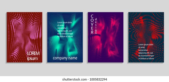 Minimal abstract vector halftone cover design template. Future geometric gradient background. Vector templates for placards, banners, flyers, presentations and reports
