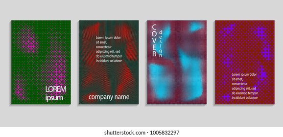 Minimal abstract vector halftone cover design template. Future geometric gradient background. Vector templates for placards, banners, flyers, presentations and reports