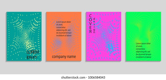 Minimal abstract vector halftone cover design template. Future geometric gradient background. Vector templates for placards, banners, flyers, presentations and reports