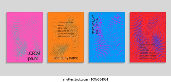 Minimal abstract vector halftone cover design template. Future geometric gradient background. Vector templates for placards, banners, flyers, presentations and reports