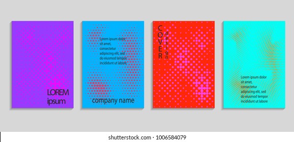 Minimal abstract vector halftone cover design template. Future geometric gradient background. Vector templates for placards, banners, flyers, presentations and reports