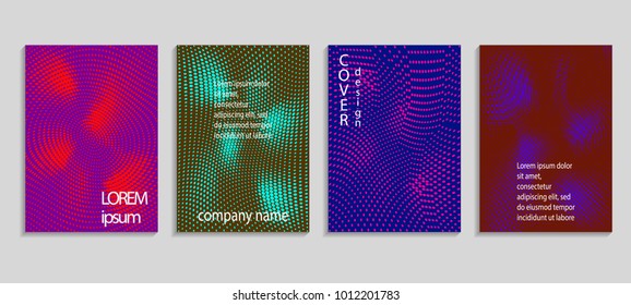 Minimal abstract vector halftone cover design template. Future geometric gradient background. Vector templates for placards, banners, flyers, presentations and reports