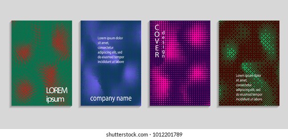 Minimal abstract vector halftone cover design template. Future geometric gradient background. Vector templates for placards, banners, flyers, presentations and reports