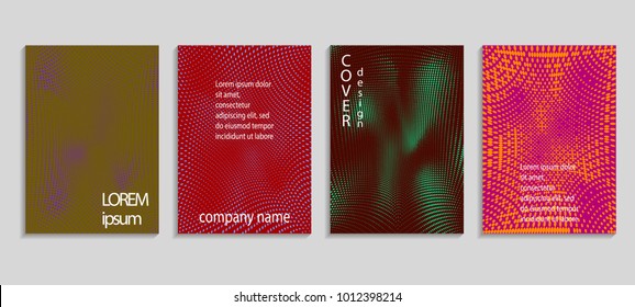 Minimal abstract vector halftone cover design template. Future geometric gradient background. Vector templates for placards, banners, flyers, presentations and reports