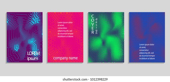 Minimal abstract vector halftone cover design template. Future geometric gradient background. Vector templates for placards, banners, flyers, presentations and reports