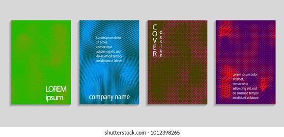 Minimal abstract vector halftone cover design template. Future geometric gradient background. Vector templates for placards, banners, flyers, presentations and reports