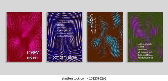 Minimal abstract vector halftone cover design template. Future geometric gradient background. Vector templates for placards, banners, flyers, presentations and reports