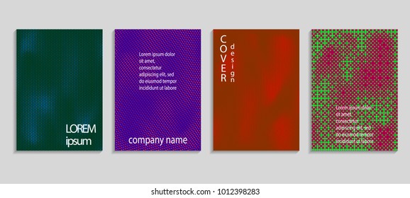 Minimal abstract vector halftone cover design template. Future geometric gradient background. Vector templates for placards, banners, flyers, presentations and reports