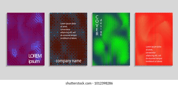 Minimal abstract vector halftone cover design template. Future geometric gradient background. Vector templates for placards, banners, flyers, presentations and reports