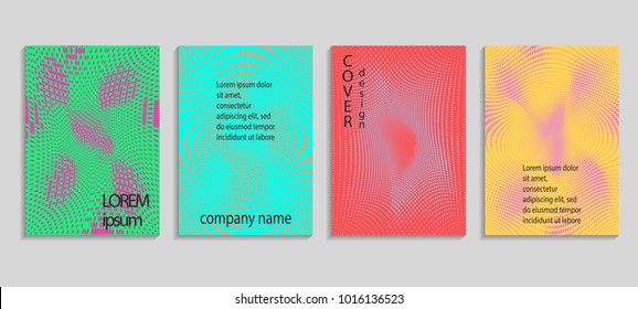 Minimal abstract vector halftone cover design template. Future geometric gradient background. Vector templates for placards, banners, flyers, presentations and reports