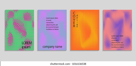 Minimal abstract vector halftone cover design template. Future geometric gradient background. Vector templates for placards, banners, flyers, presentations and reports