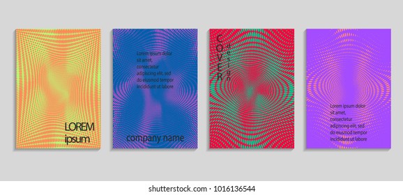 Minimal abstract vector halftone cover design template. Future geometric gradient background. Vector templates for placards, banners, flyers, presentations and reports