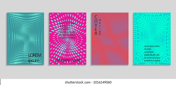Minimal abstract vector halftone cover design template. Future geometric gradient background. Vector templates for placards, banners, flyers, presentations and reports