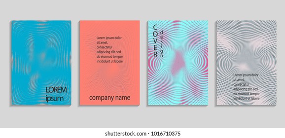 Minimal abstract vector halftone cover design template. Future geometric gradient background. Vector templates for placards, banners, flyers, presentations and reports