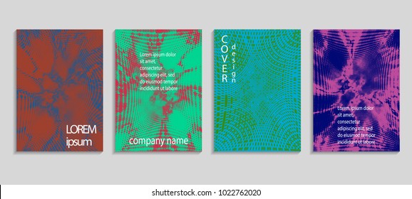 Minimal abstract vector halftone cover design template. Future geometric gradient background. Vector templates for placards, banners, flyers, presentations and reports