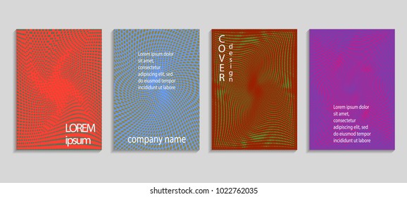 Minimal abstract vector halftone cover design template. Future geometric gradient background. Vector templates for placards, banners, flyers, presentations and reports