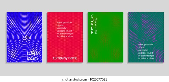 Minimal abstract vector halftone cover design template. Future geometric gradient background. Vector templates for placards, banners, flyers, presentations and reports