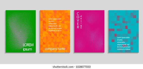 Minimal abstract vector halftone cover design template. Future geometric gradient background. Vector templates for placards, banners, flyers, presentations and reports