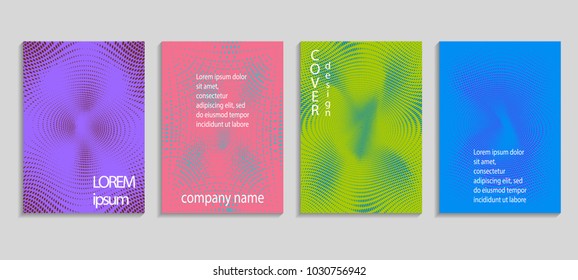 Minimal abstract vector halftone cover design template. Future geometric gradient background. Vector templates for placards, banners, flyers, presentations and reports