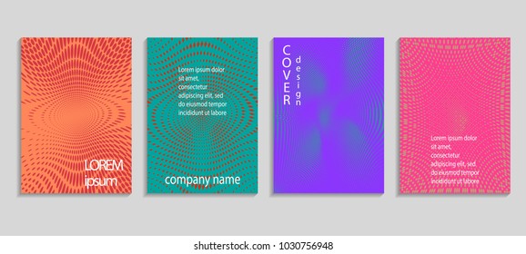 Minimal abstract vector halftone cover design template. Future geometric gradient background. Vector templates for placards, banners, flyers, presentations and reports