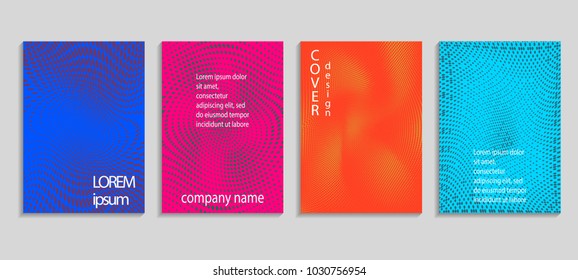 Minimal abstract vector halftone cover design template. Future geometric gradient background. Vector templates for placards, banners, flyers, presentations and reports