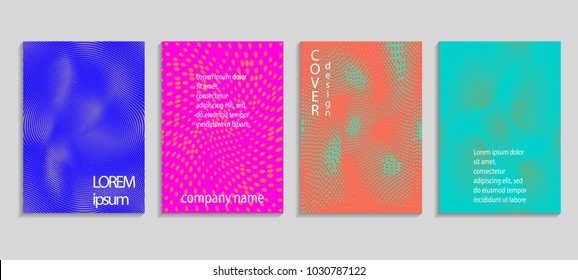 Minimal abstract vector halftone cover design template. Future geometric gradient background. Vector templates for placards, banners, flyers, presentations and reports