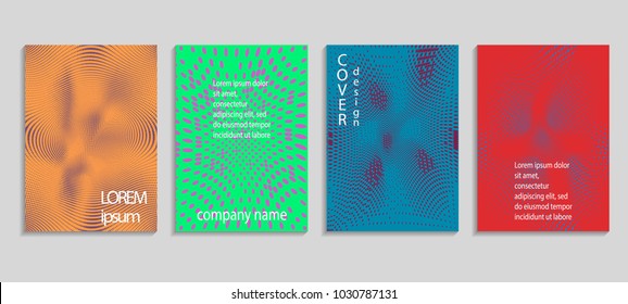 Minimal abstract vector halftone cover design template. Future geometric gradient background. Vector templates for placards, banners, flyers, presentations and reports
