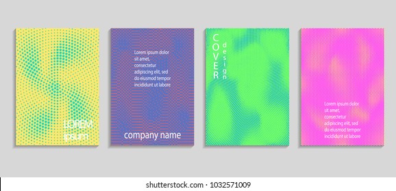 Minimal abstract vector halftone cover design template. Future geometric gradient background. Vector templates for placards, banners, flyers, presentations and reports