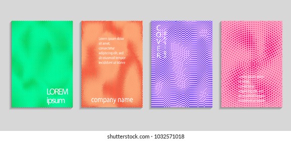 Minimal abstract vector halftone cover design template. Future geometric gradient background. Vector templates for placards, banners, flyers, presentations and reports