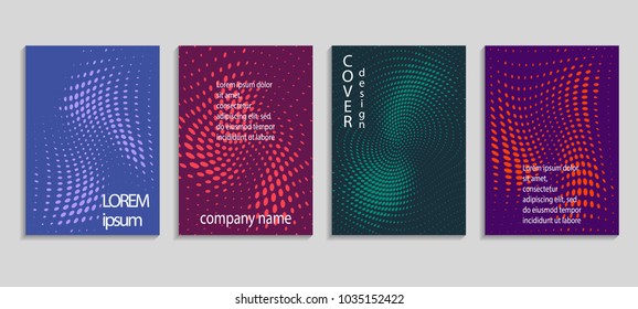 Minimal abstract vector halftone cover design template. Future geometric gradient background. Vector templates for placards, banners, flyers, presentations and reports