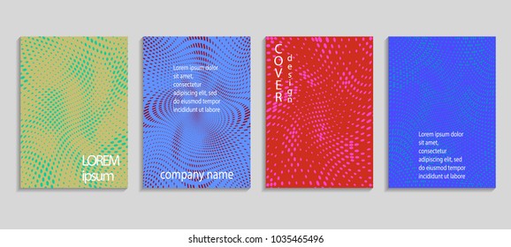 Minimal abstract vector halftone cover design template. Future geometric gradient background. Vector templates for placards, banners, flyers, presentations and reports