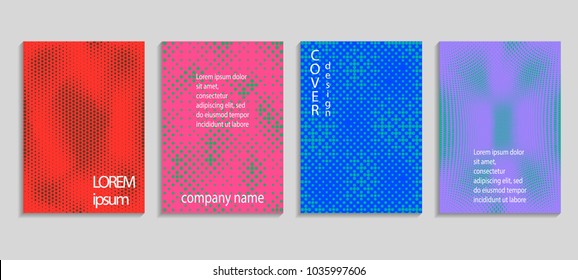 Modelo de design de capa de meio-tom do vetor abstrato mínimo. Fundo de gradiente geométrico futuro. Modelos vetoriais para cartazes, banners, folhetos, apresentações e relatórios