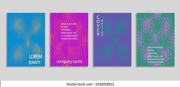 Minimal abstract vector halftone cover design template. Future geometric gradient background. Vector templates for placards, banners, flyers, presentations and reports
