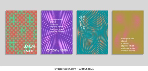Minimal abstract vector halftone cover design template. Future geometric gradient background. Vector templates for placards, banners, flyers, presentations and reports