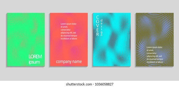 Minimal abstract vector halftone cover design template. Future geometric gradient background. Vector templates for placards, banners, flyers, presentations and reports