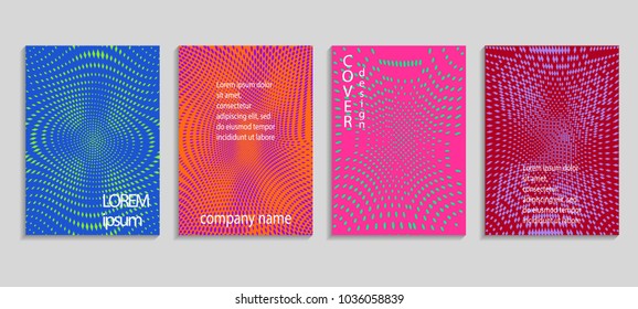 Minimal abstract vector halftone cover design template. Future geometric gradient background. Vector templates for placards, banners, flyers, presentations and reports