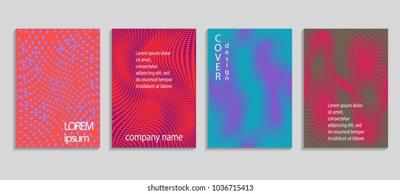 Minimal abstract vector halftone cover design template. Future geometric gradient background. Vector templates for placards, banners, flyers, presentations and reports