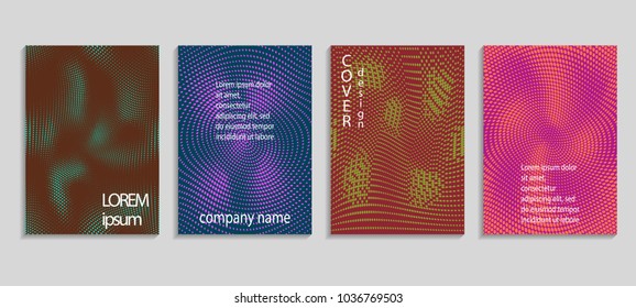 Minimal abstract vector halftone cover design template. Future geometric gradient background. Vector templates for placards, banners, flyers, presentations and reports