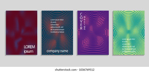 Minimal abstract vector halftone cover design template. Future geometric gradient background. Vector templates for placards, banners, flyers, presentations and reports