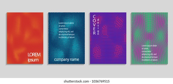 Minimal abstract vector halftone cover design template. Future geometric gradient background. Vector templates for placards, banners, flyers, presentations and reports