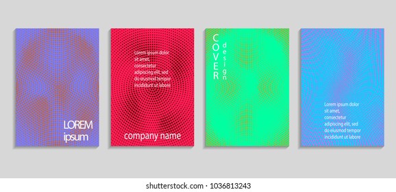 Minimal abstract vector halftone cover design template. Future geometric gradient background. Vector templates for placards, banners, flyers, presentations and reports