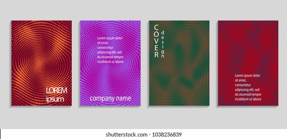 Minimal abstract vector halftone cover design template. Future geometric gradient background. Vector templates for placards, banners, flyers, presentations and reports