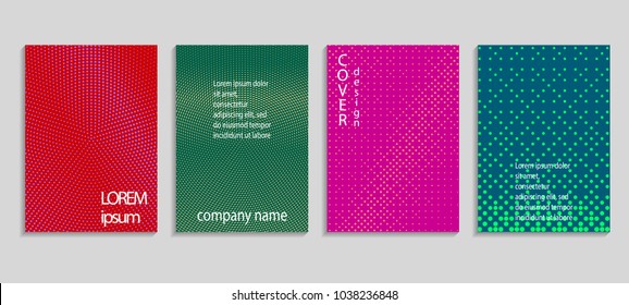 Minimal abstract vector halftone cover design template. Future geometric gradient background. Vector templates for placards, banners, flyers, presentations and reports