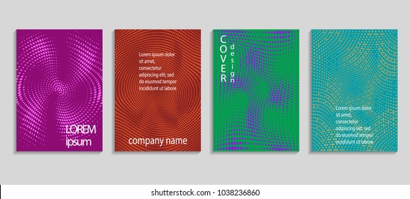 Minimal abstract vector halftone cover design template. Future geometric gradient background. Vector templates for placards, banners, flyers, presentations and reports