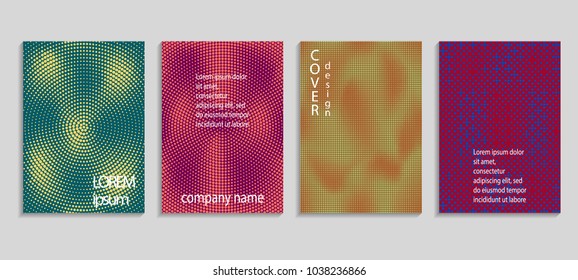 Minimal abstract vector halftone cover design template. Future geometric gradient background. Vector templates for placards, banners, flyers, presentations and reports